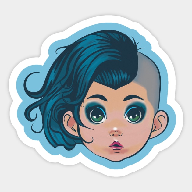 Asymmetrical Dream Girl Sticker by MondoDellamorto